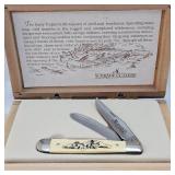 Special Edition Schrade "The Trapper" Scrimshaw Handle Wooden Case