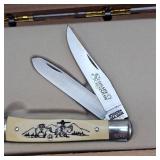 Special Edition Schrade "The Trapper" Scrimshaw Handle Wooden Case