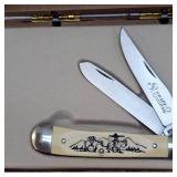 Special Edition Schrade "The Trapper" Scrimshaw Handle Wooden Case