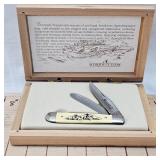 Special Edition Schrade "The Trapper" Scrimshaw Handle Wooden Case