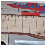 Texas Longhorn Knife 6" Blade with Wood Handle and Leather Sheath