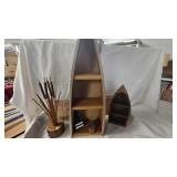 Wood Boat Décor with Catail Art