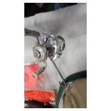 Ice Fishing Lot including Tackle/Lunch Tote, Bobbers, Rattle Wheel, Minnow Scoop, Etc