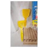 Ice Fishing Lot including Tackle/Lunch Tote, Bobbers, Rattle Wheel, Minnow Scoop, Etc