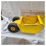 Classic Pressed Steel Tonka Stamped Scraper shows slight wear but 90% Paint Remains
