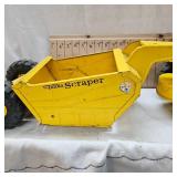 Classic Pressed Steel Tonka Stamped Scraper shows slight wear but 90% Paint Remains