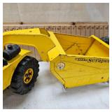 Classic Pressed Steel Tonka Stamped Scraper shows slight wear but 90% Paint Remains