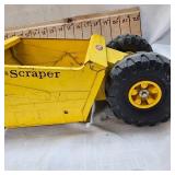 Classic Pressed Steel Tonka Stamped Scraper shows slight wear but 90% Paint Remains