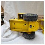 Classic Pressed Steel Tonka Stamped Scraper shows slight wear but 90% Paint Remains