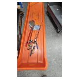 Ice Fishing Sled with Hole Strainers and Mis Rods