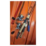 Ice Fishing Sled with Hole Strainers and Mis Rods