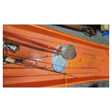 Ice Fishing Sled with Hole Strainers and Mis Rods