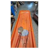 Ice Fishing Sled with Hole Strainers and Mis Rods