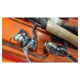 Ice Fishing Sled with Hole Strainers and Mis Rods