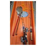 Ice Fishing Sled with Hole Strainers and Mis Rods