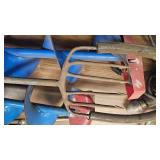 4 hand augers and homemade Spear with Conduit handle