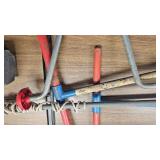 4 hand augers and homemade Spear with Conduit handle