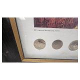"The Vanishing America"  Print with Buffalo Nickels and Indian Head Cents