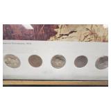 "The Vanishing America"  Print with Buffalo Nickels and Indian Head Cents