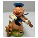 Est. $145.00- $185.00 Vintage WDCC " (Hey Diddle, Diddle, I Play On My Fiddle) Three Little Pigs (Fiddler Pig) Figurines In Original Box With COA