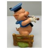 Est. $145.00- $185.00 Vintage WDCC " (Hey Diddle, Diddle, I Play On My Fiddle) Three Little Pigs (Fiddler Pig) Figurines In Original Box With COA
