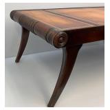 Est. $300.00 - $1,000.00 Antique (Stickley) Grand Rapids Michigan Leather Top Coffee Table 46" x 23" x 16"