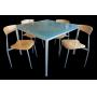 K - Gorgeous Glass Top Table with 4 Chairs by Design Within Reach