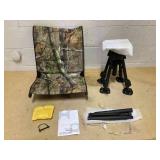 Folding Swivel Patio Chair with 4 Adjustable Leg-Camouflage