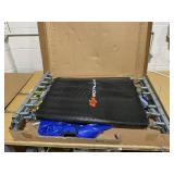 Goplus Foldable Trampoline Double Mini Kids Fitness Rebounder with Adjustable Handle Blue