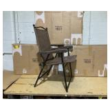 Costway SET OF 6 Patio Folding Sling Back Chairs Camping Deck Garden Beach Brown (6 Chairs)