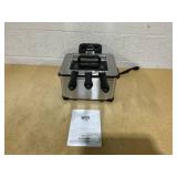 Costway Electric Deep Fryer 5.3 QT/21-Cup Stainless Steel 1700W with Triple Basket