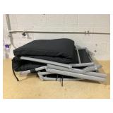 Costway Black Metal Frame C-spring Chaise Lounge Chair with Black Cushioned Seat