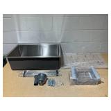 ZBKB 28 Inch Drop in Kitchen Sink, 16 Gauge Stainless Steel Single Bowl Topmount Kitchen Sink, 9 Inch Deep Sink with Dish Grid, Roll Drainer and Basket Strainer