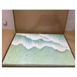 NANKAI Art Hand-Painted Green Thick Texture Abstract Oil Painting