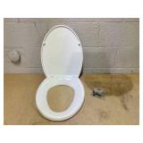 Renovators Supply Manufacturing White Plastic Soft Close Toilet Seat Elongated Slow Close Toilet Seat With Adjustable Mounting Hardware