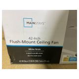 Mainstays 42" White Incandescent Flushmount Ceiling Fan with Glass