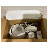 Mainstays 42" White Incandescent Flushmount Ceiling Fan with Glass