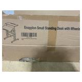 Small Standing Desk with Wheels, Mobile Stand Up Desk, Portable Standing Table on Wheels for Walking Pad, Rolling Computer Desk Adjustable Height, Tall Table