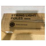 addlon 4 Pack 10FT String Light Poles for Outside Heavy-Duty, Bend & Break Resistant, Rust-Proof Waterproof Outdoor Poles for Hanging String Lights for Patio, Garden, Bistro, Wedding, Parties - Black
