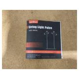 addlon 4 Pack 10FT String Light Poles for Outside Heavy-Duty, Bend & Break Resistant, Rust-Proof Waterproof Outdoor Poles for Hanging String Lights for Patio, Garden, Bistro, Wedding, Parties - Black