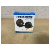First Secure by Schlage Deadbolt and Keyed Entry Presley Lever in Aged Bronze