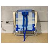 DBX 3 Position Beach Chair Blue Stripe
