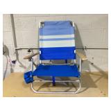 DBX 3 Position Beach Chair Blue Stripe