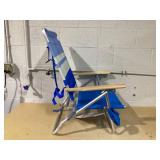 DBX 3 Position Beach Chair Blue Stripe