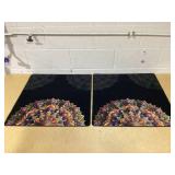 2 Pcs Washer And Dryer Covers For The Top 25.6* 23.6 Inchesdryer Top Protector Mat Anti-Slip Washing Machine Cover Fits Most Washers And Dryers (Ethnic flowers)