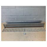 304 Stainless Steel Channel Drain with Galvanized Steel Drain Grate 39.4x5.9x5.5 in, B125 Channel Drain Kit for 3 Pipe, Heavy Duty Durable Trench Drain System for Outdoor, Driveway, Garage, Yard