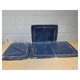 LOT OF 4 - Pack Stackable Clear Window Storage Bins Box for Clothes-Foldable Frame Navy
