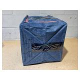 LOT OF 4 - Pack Stackable Clear Window Storage Bins Box for Clothes-Foldable Frame Navy