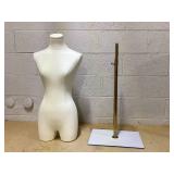 Dress Form Female Mannequin Torso, Height Adjustable Mannequin Body with Stand for Sewing, Display, White