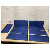 Blue MEELA Peel & Stick Upholstered Headboard